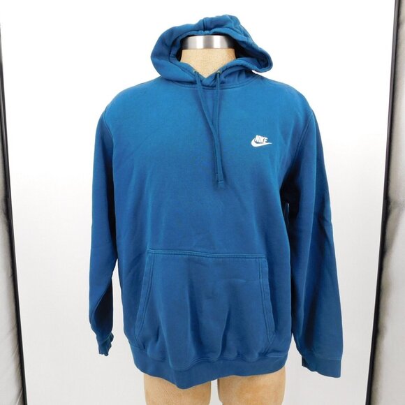 Nike Other - Nike Club Men Solid Teal Blue Pullover Hoodie Kangaroo Pouch Drawstring Size XXL